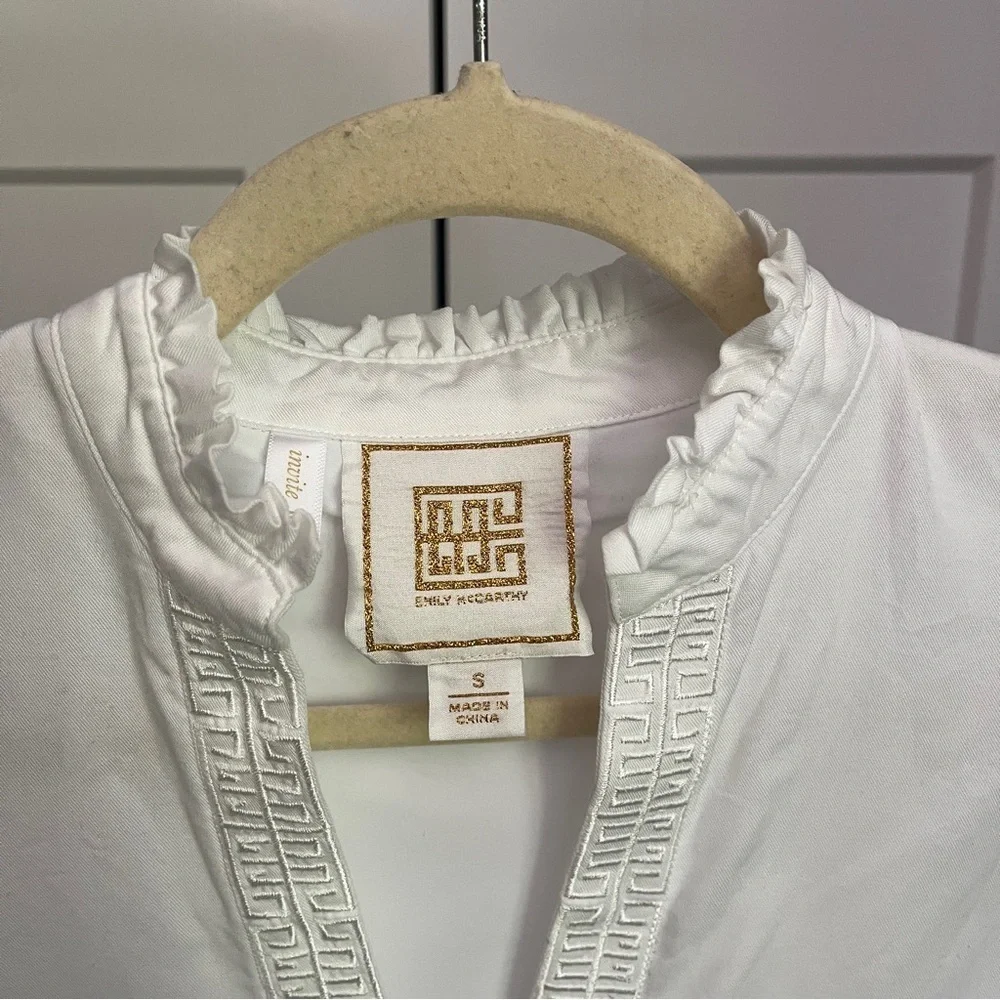 Emily McCarthy Frankie V Neck Puff Sleeve White Dress - Picture 3 of 5